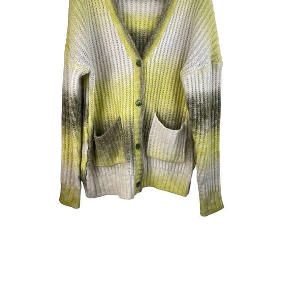 For Love & Lemons Celeste Cardigan Yellow Ombre Chunky Knit Oversized Fit Pocket - Picture 4 of 10